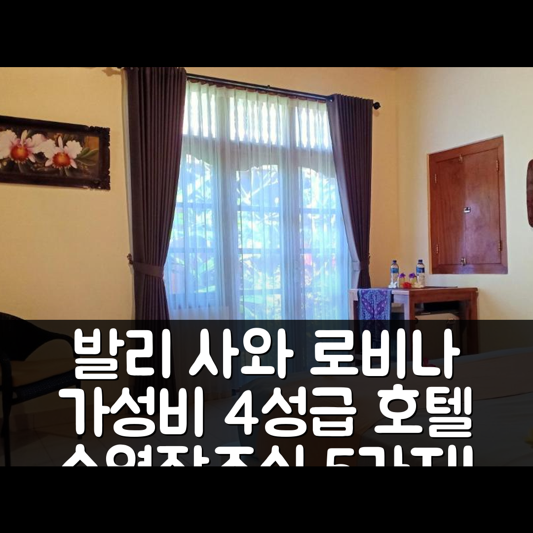 발리 숙소 여행 호텔 추천 사와 로비나 호텔 | 가성비 뛰어난 4성급 수영장 조식 정보 5가지