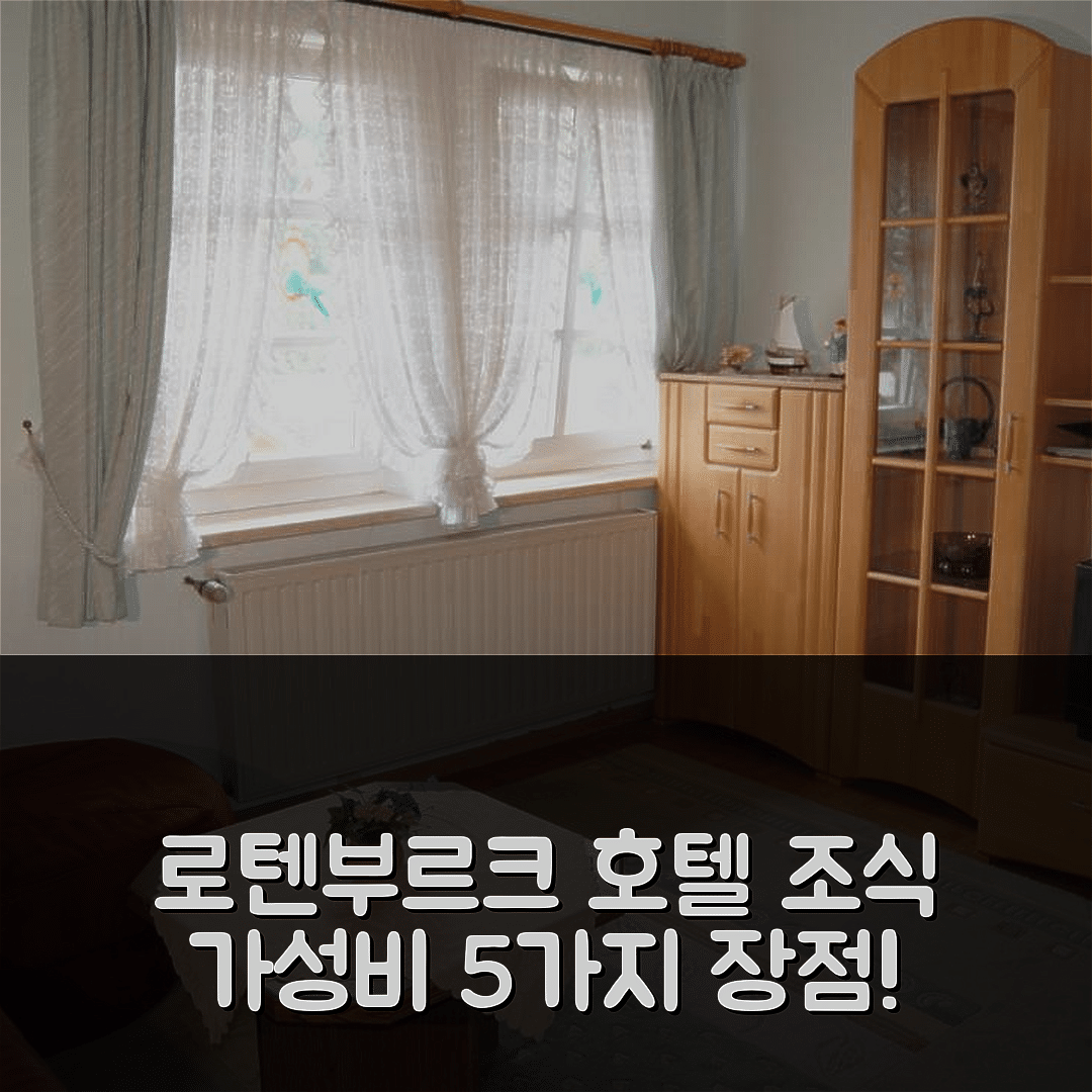로텐부르크 안 데어 풀다 숙소 여행 호텔 추천 구트 단케로데 호텔 | 조식과 가성비 뛰어난 5가지 장점