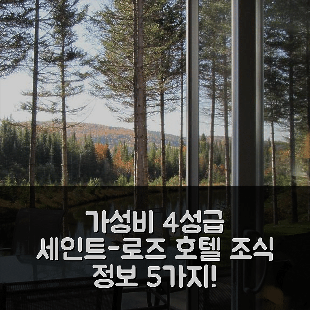 세인트-로즈-뒤-노드 숙소 여행 호텔 추천 도멘 드 라 발레 호텔 | 가성비 뛰어난 4성급 위치와 조식 정보 5가지